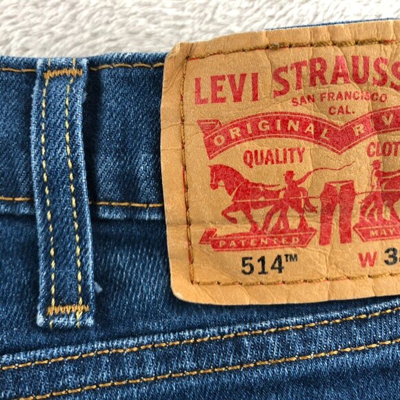 Levi's Men's Jeans Size 38x32 514 Straight Classic Blue Denim Casual Pockets - Picture 7 of 15
